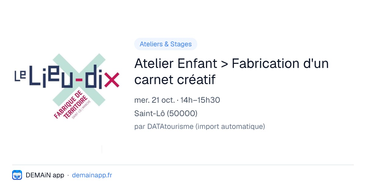 Atelier Enfant > Fabrication d'un carnet créatif — Saint-Lô