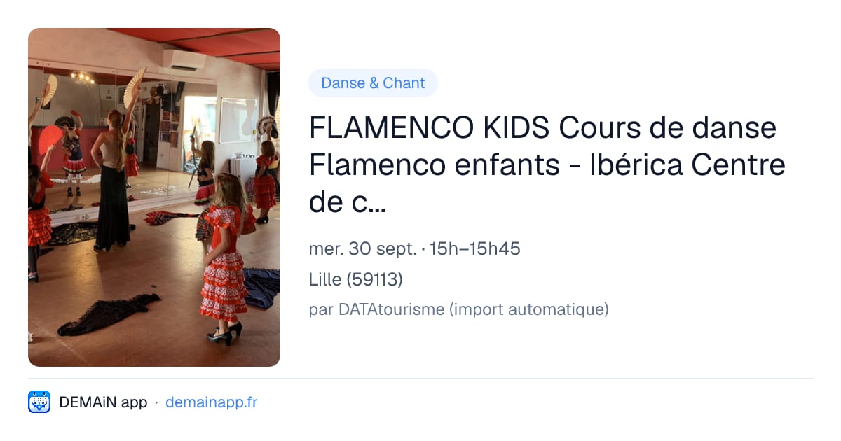 FLAMENCO KIDS Cours de danse Flamenco enfants - Ibérica Centre de culture, Art et Danse — Lille