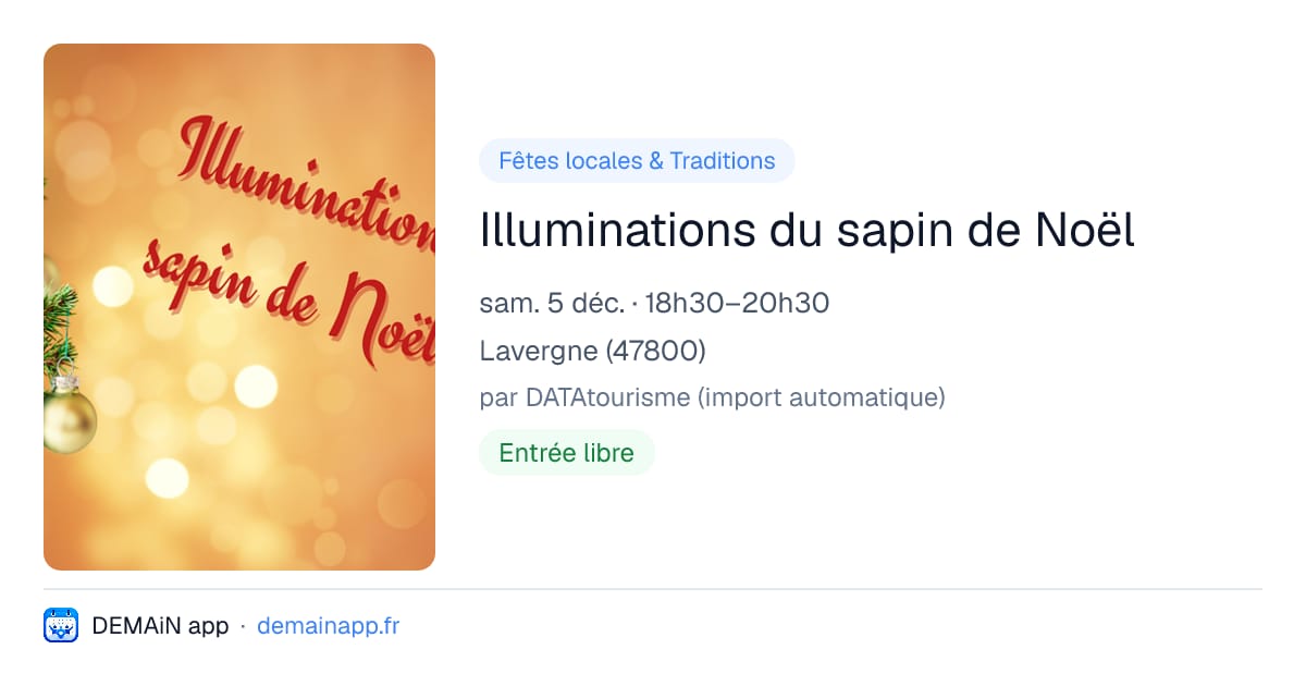 Illuminations du sapin de Noël — Lavergne