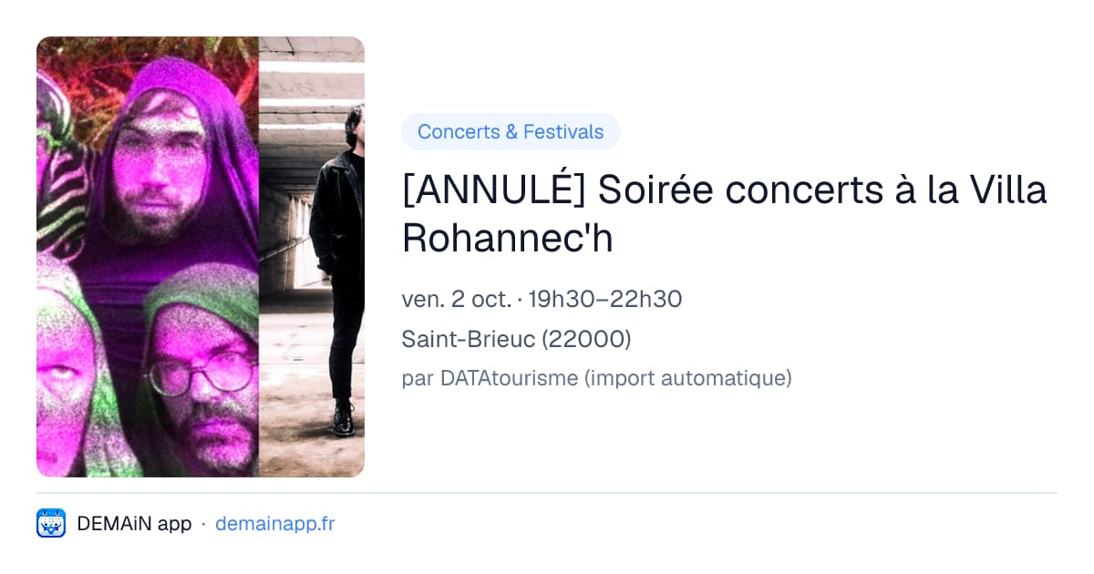 [ANNULÉ] Soirée concerts à la Villa Rohannec'h — Saint-Brieuc