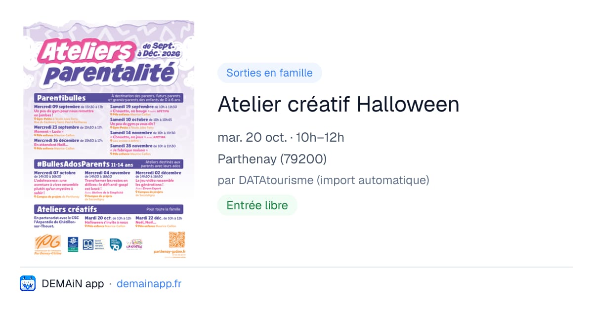 Atelier créatif Halloween — Parthenay