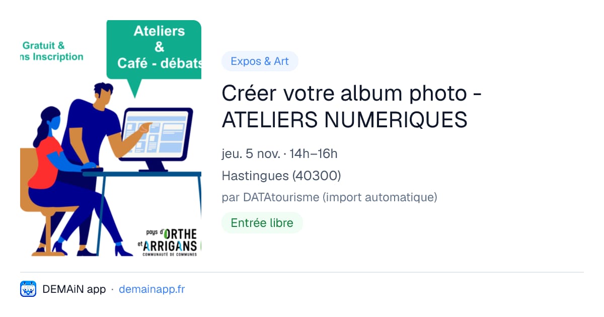 Créer votre album photo - ATELIERS NUMERIQUES — Hastingues