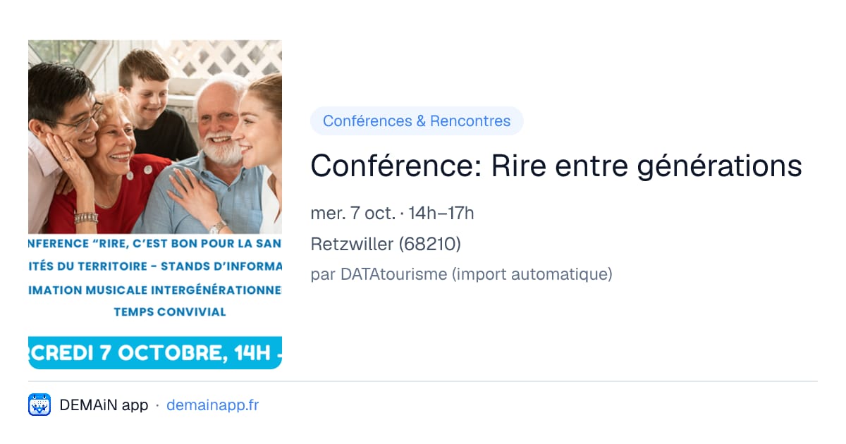 Conférence: Rire entre générations — Retzwiller