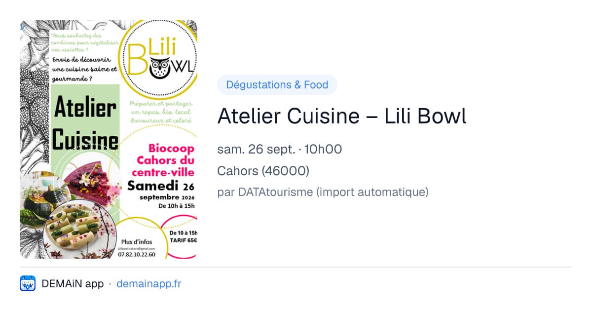 Atelier Cuisine – Lili Bowl — Cahors