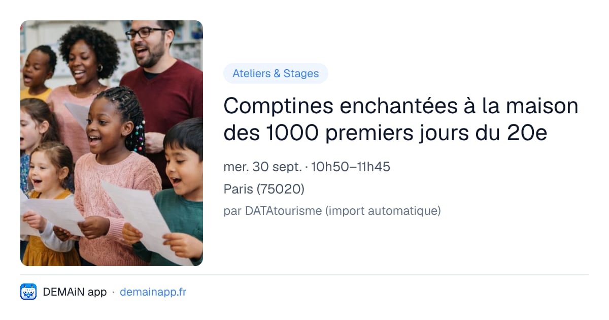 Comptines enchantées à la maison des 1000 premiers jours du 20e — Paris