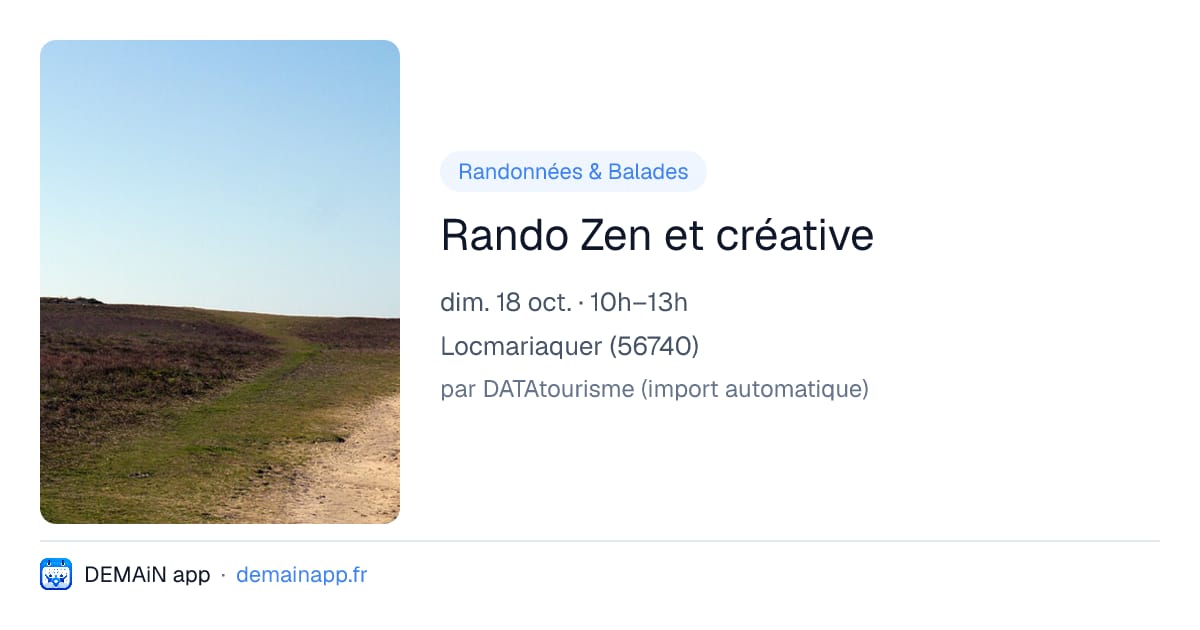 Rando Zen et créative — Locmariaquer