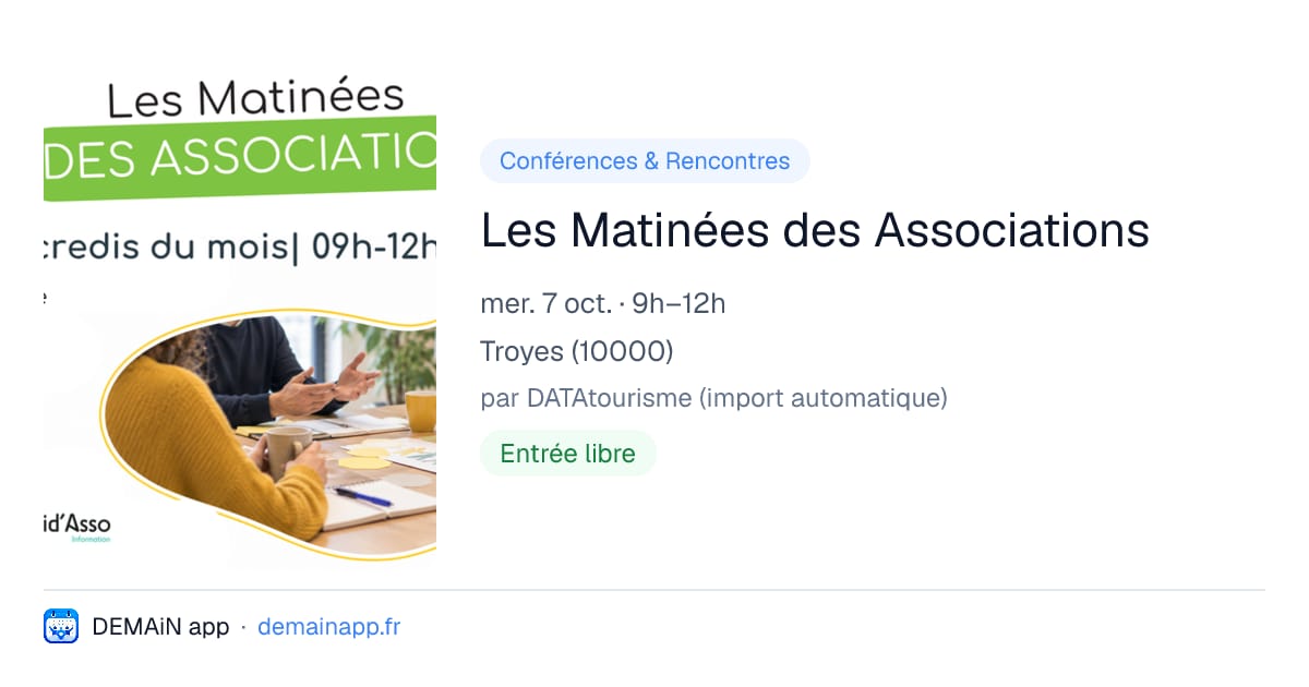 Les Matinées des Associations — Troyes