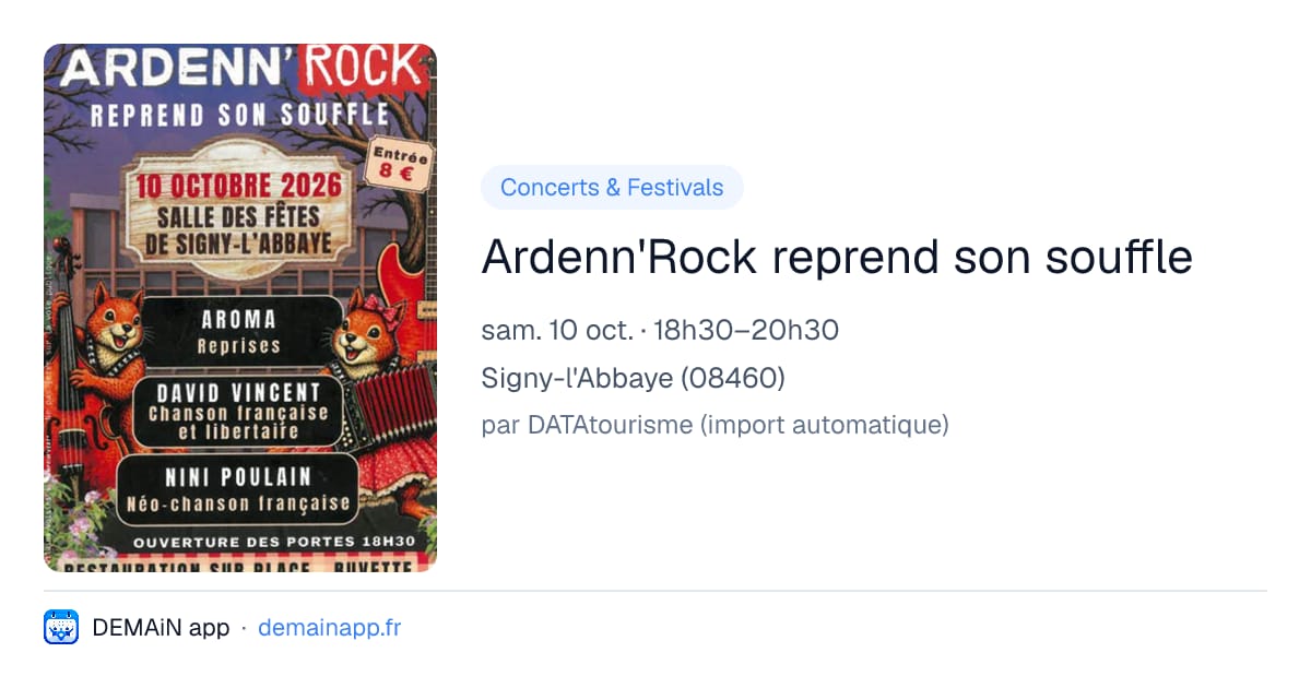 Ardenn'Rock reprend son souffle — Signy-l'Abbaye