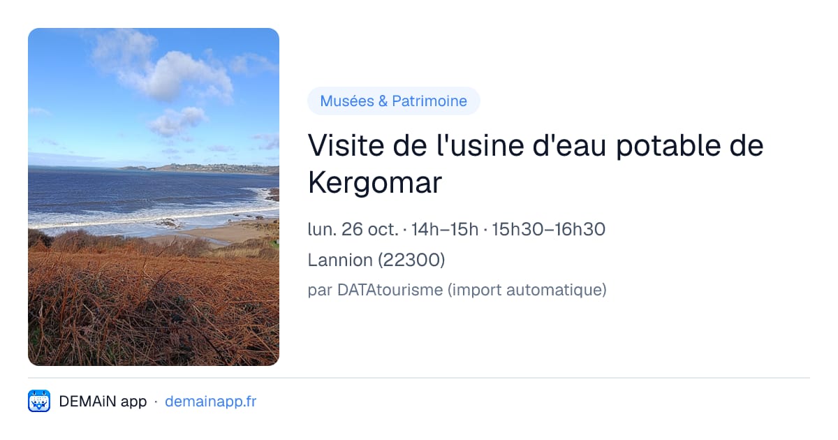 Visite de l'usine d'eau potable de Kergomar — Lannion