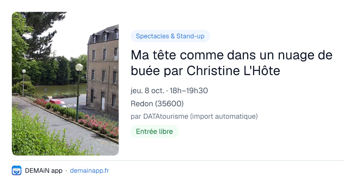 Ma tête comme dans un nuage de buée par Christine L'Hôte — Redon