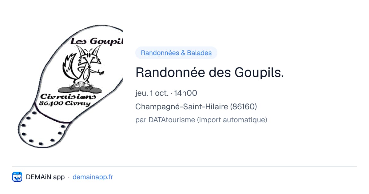 Randonnée des Goupils. — Champagné-Saint-Hilaire