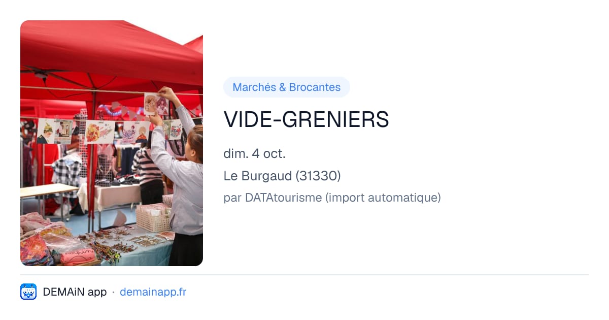 VIDE-GRENIERS — Le Burgaud