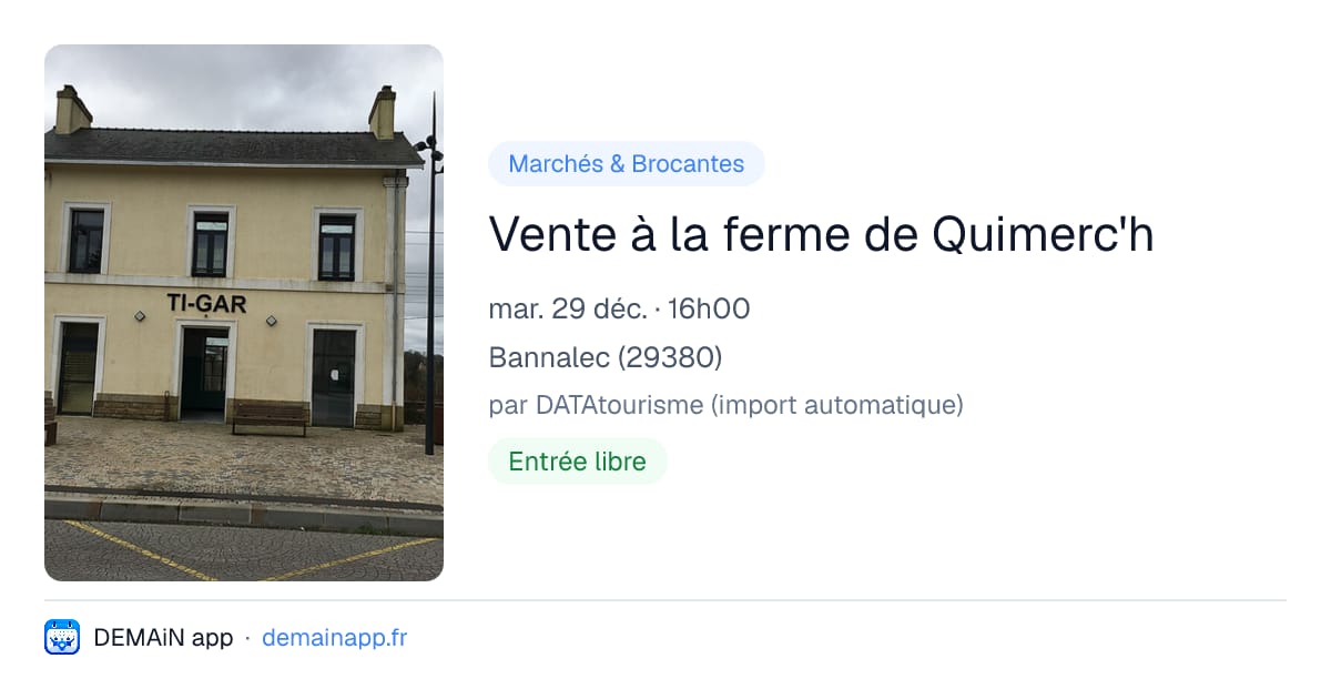 Vente à la ferme de Quimerc'h — Bannalec