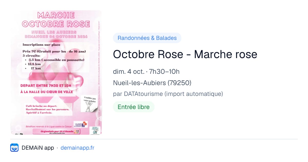 Octobre Rose - Marche rose — Nueil-les-Aubiers