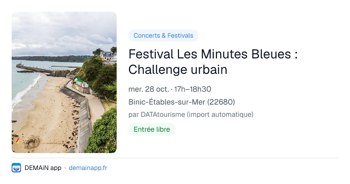 Festival Les Minutes Bleues : Challenge urbain — Binic-Étables-sur-Mer