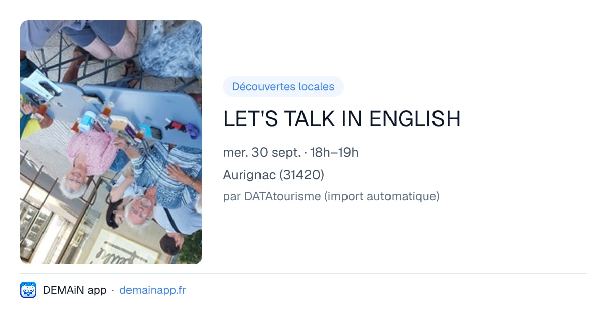 LET'S TALK IN ENGLISH — Aurignac