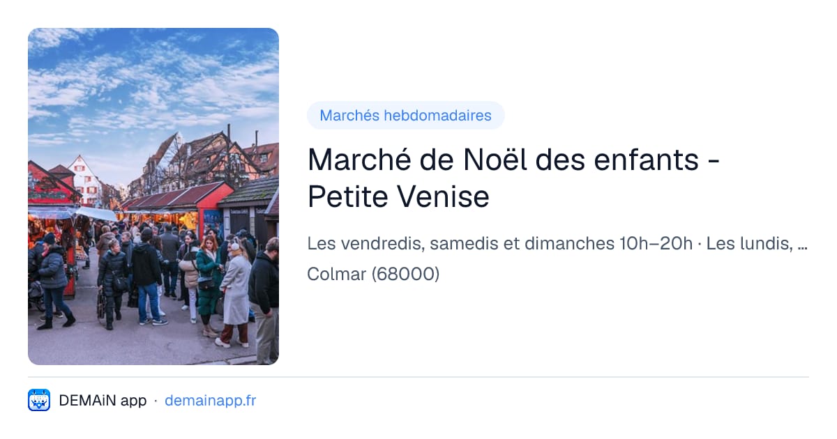 Marché de Noël des enfants - Petite Venise — Colmar