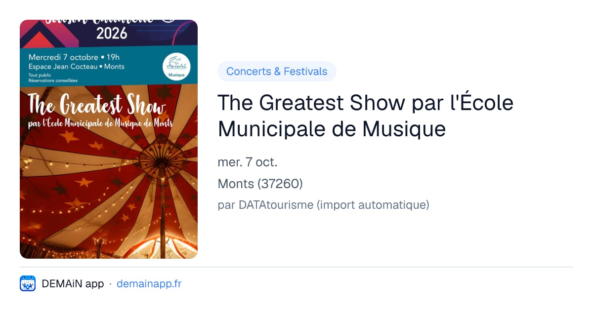 The Greatest Show par l'École Municipale de Musique — Monts