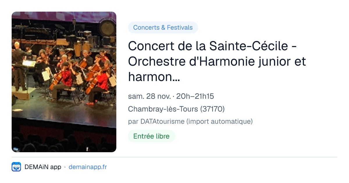 Concert de la Sainte-Cécile - Orchestre d'Harmonie junior et harmonie municipale — Chambray-lès-Tours