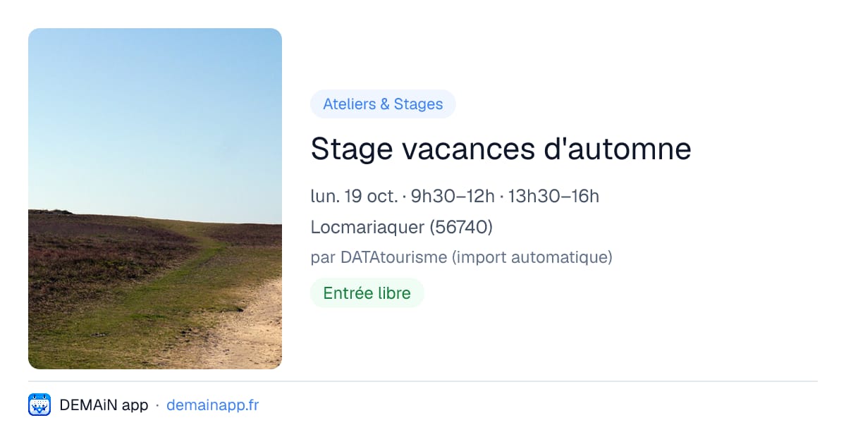 Stage vacances d'automne — Locmariaquer