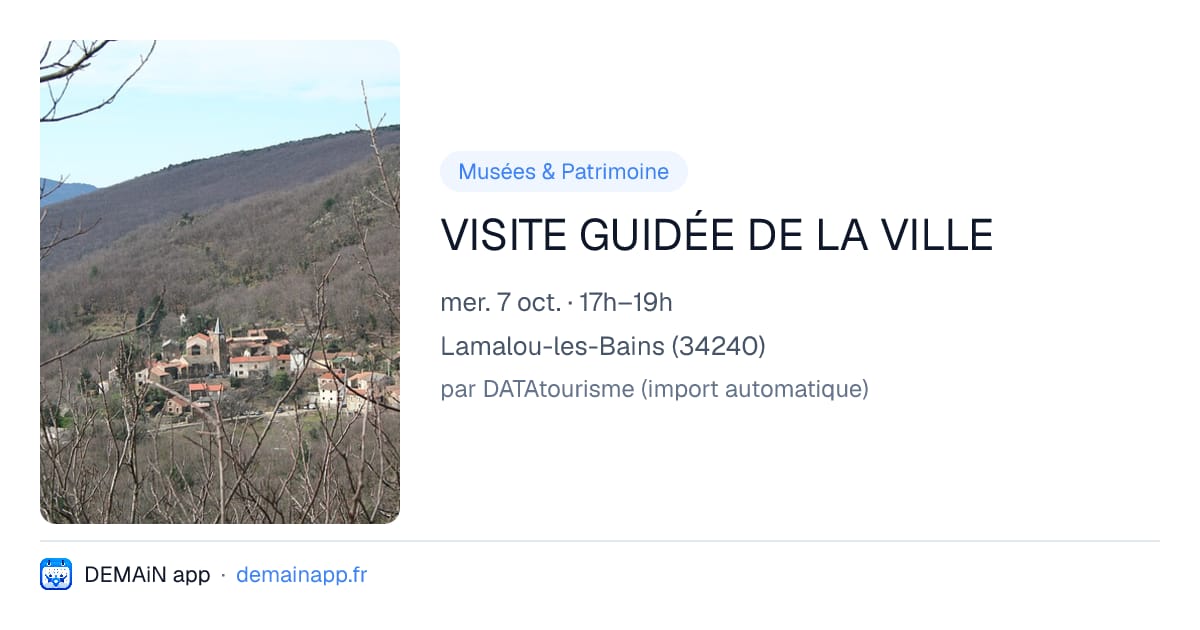 VISITE GUIDÉE DE LA VILLE — Lamalou-les-Bains