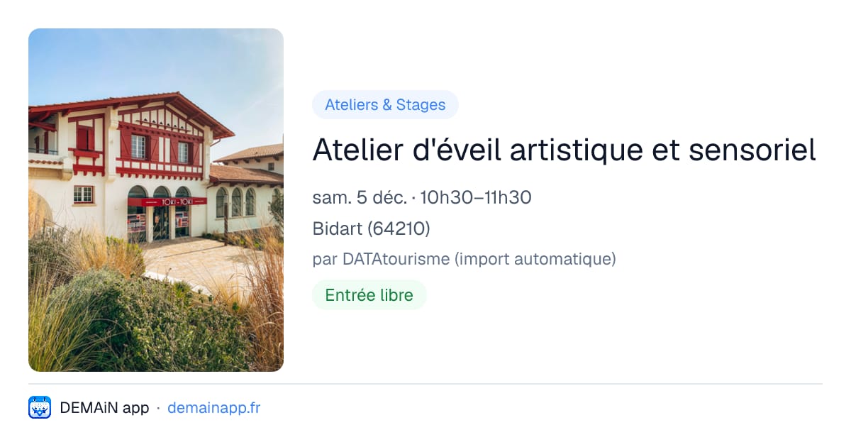 Atelier d'éveil artistique et sensoriel — Bidart