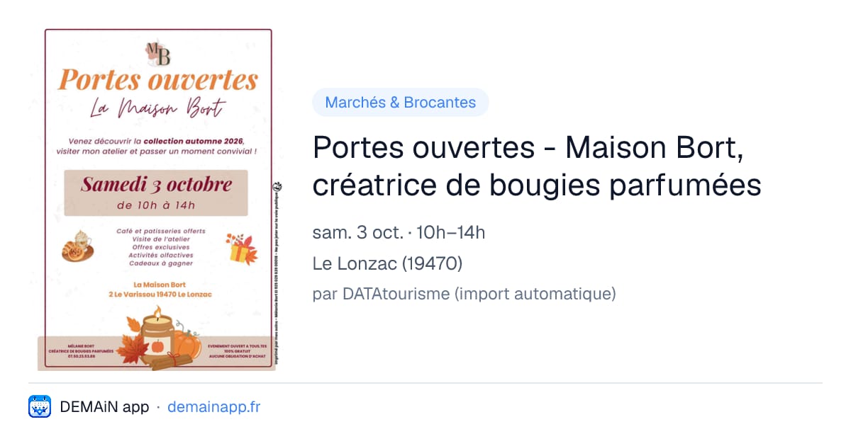 Portes ouvertes - Maison Bort, créatrice de bougies parfumées — Le Lonzac