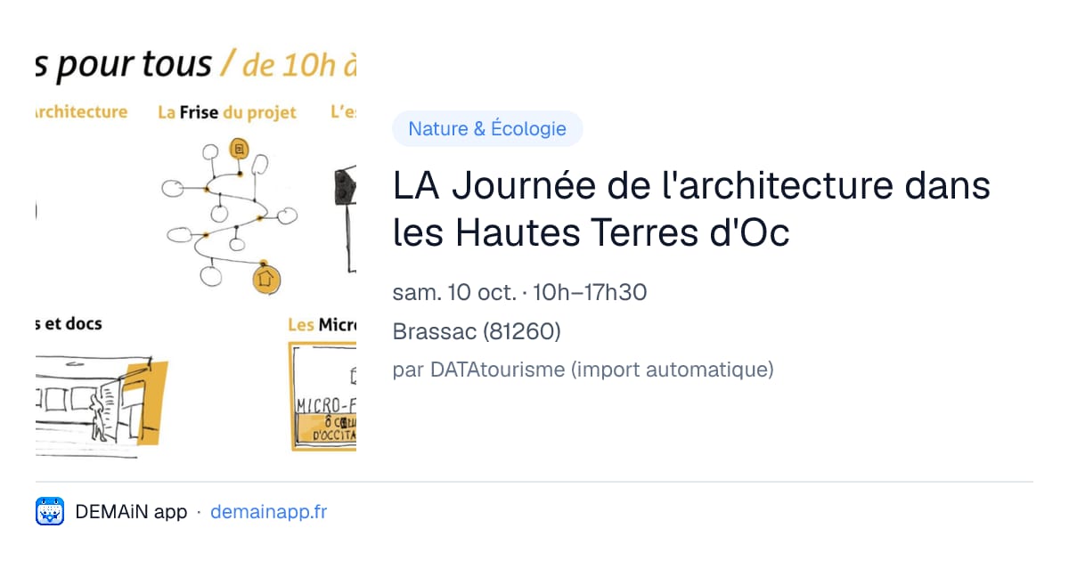 LA Journée de l'architecture dans les Hautes Terres d'Oc — Brassac