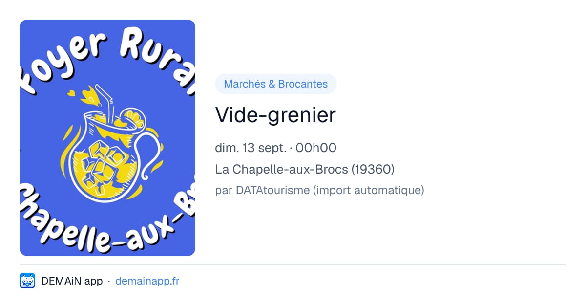 Vide-grenier — La Chapelle-aux-Brocs