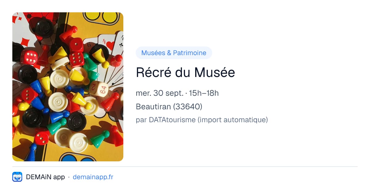 Récré du Musée — Beautiran
