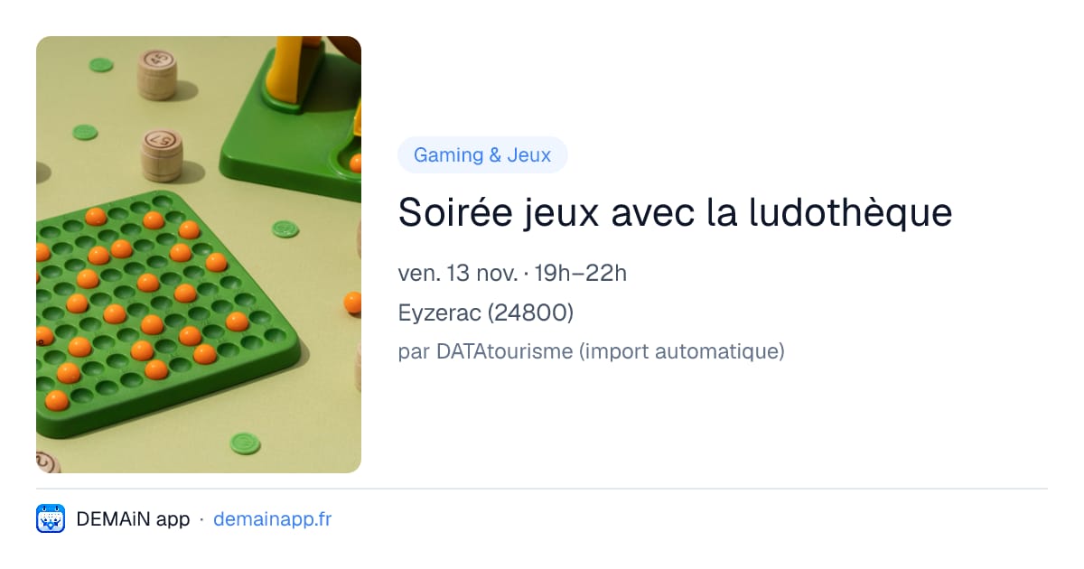 Soirée jeux avec la ludothèque — Eyzerac