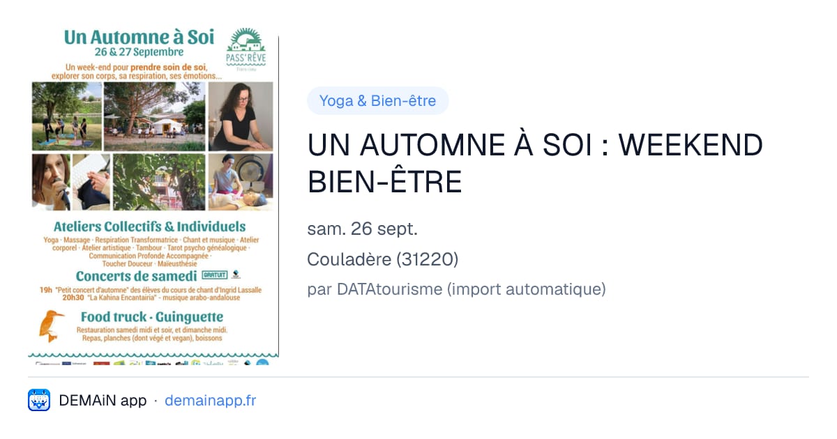 UN AUTOMNE À SOI : WEEKEND BIEN-ÊTRE — Couladère