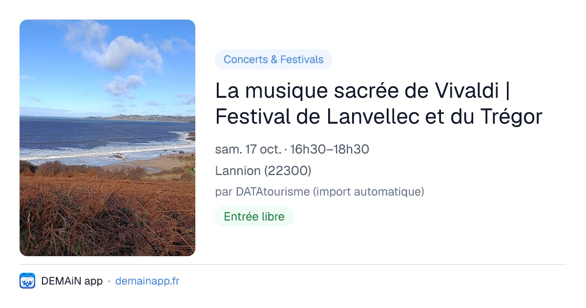 La musique sacrée de Vivaldi | Festival de Lanvellec et du Trégor — Lannion