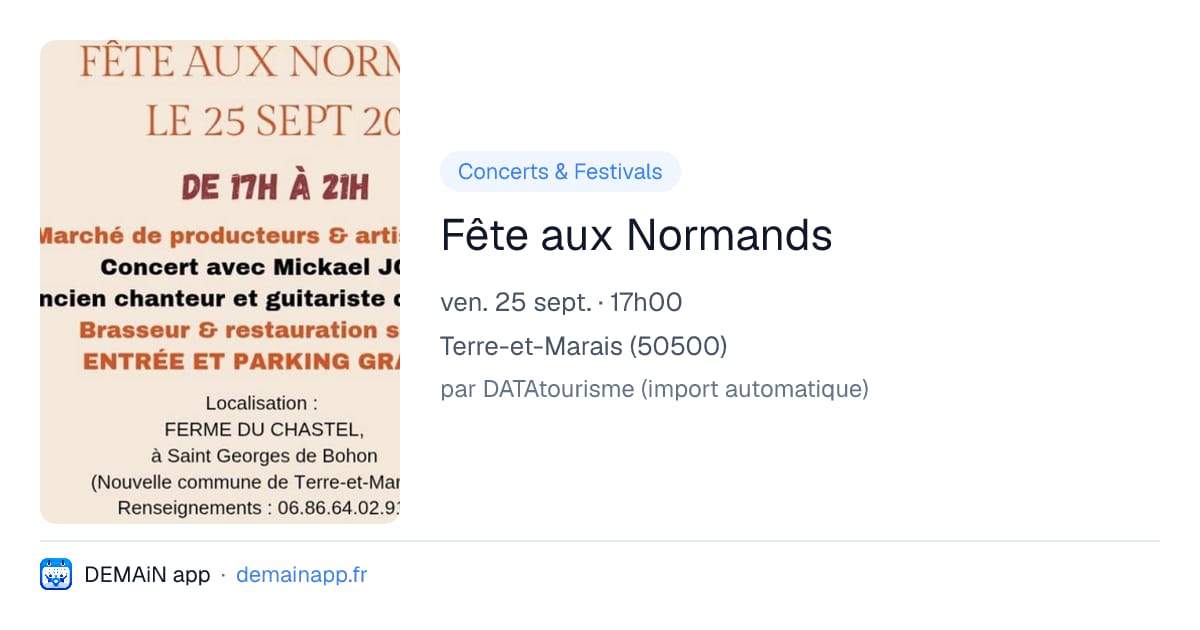 Fête aux Normands — Terre-et-Marais