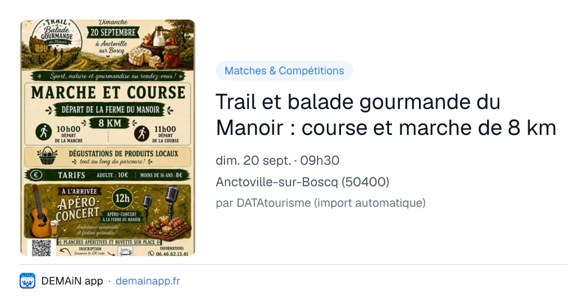 Trail et balade gourmande du Manoir : course et marche de 8 km — Anctoville-sur-Boscq