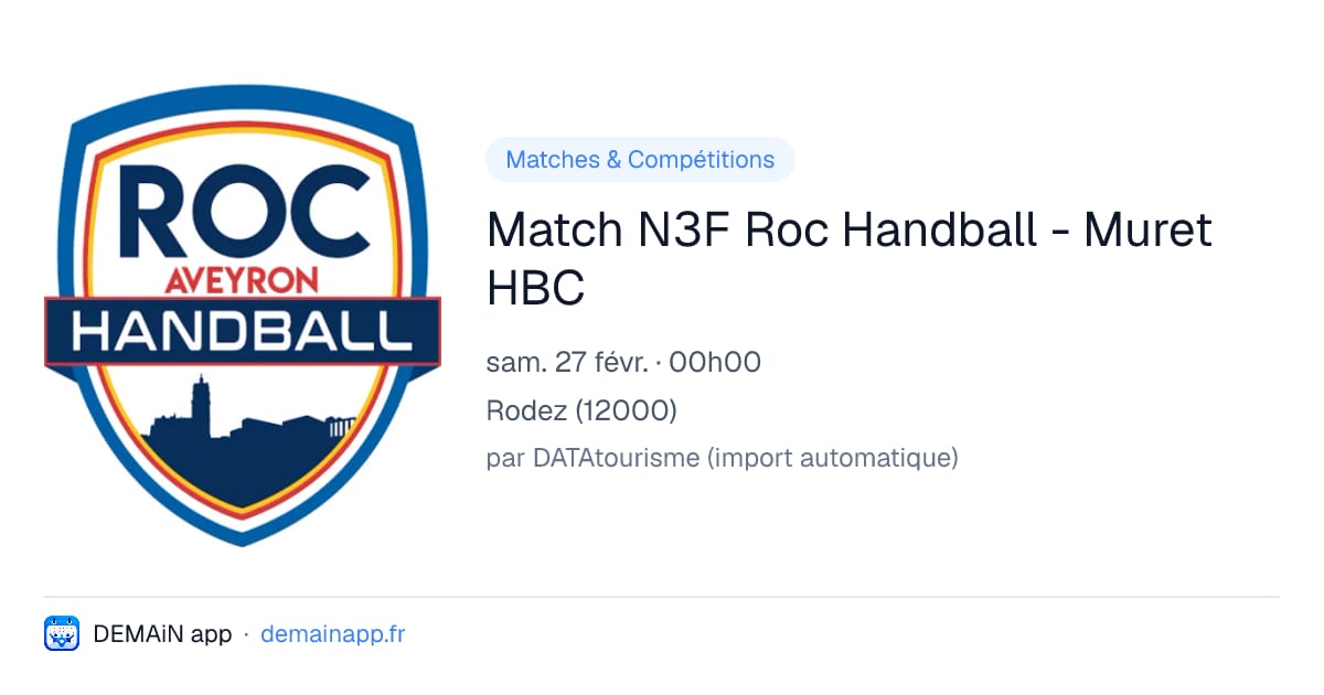 Match N3F Roc Handball - Muret HBC — Rodez