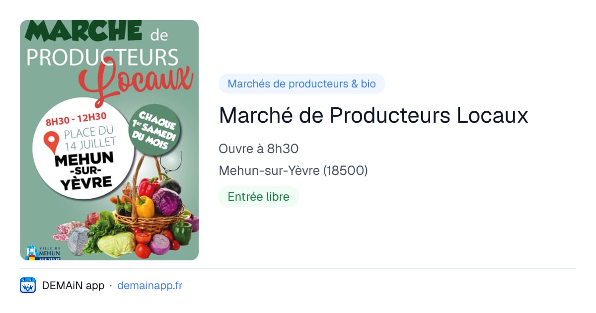 Marché de Producteurs Locaux — Mehun-sur-Yèvre