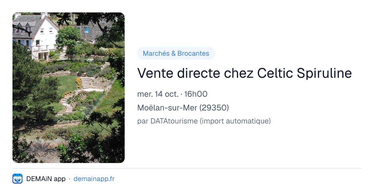 Vente directe chez Celtic Spiruline — Moëlan-sur-Mer