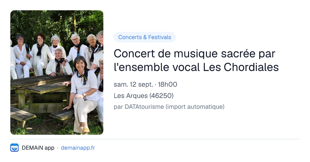 Concert de musique sacrée par l'ensemble vocal Les Chordiales — Les Arques