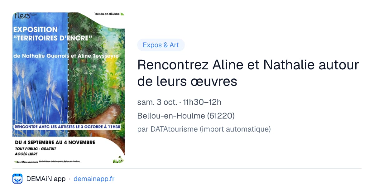 Rencontrez Aline et Nathalie autour de leurs œuvres — Bellou-en-Houlme