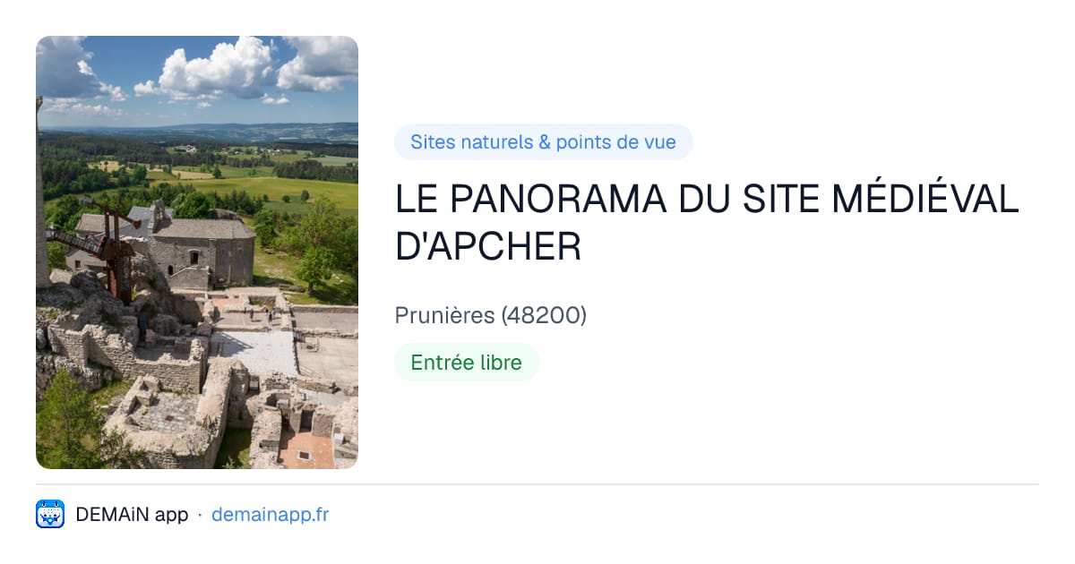 LE PANORAMA DU SITE MÉDIÉVAL D'APCHER — Prunières