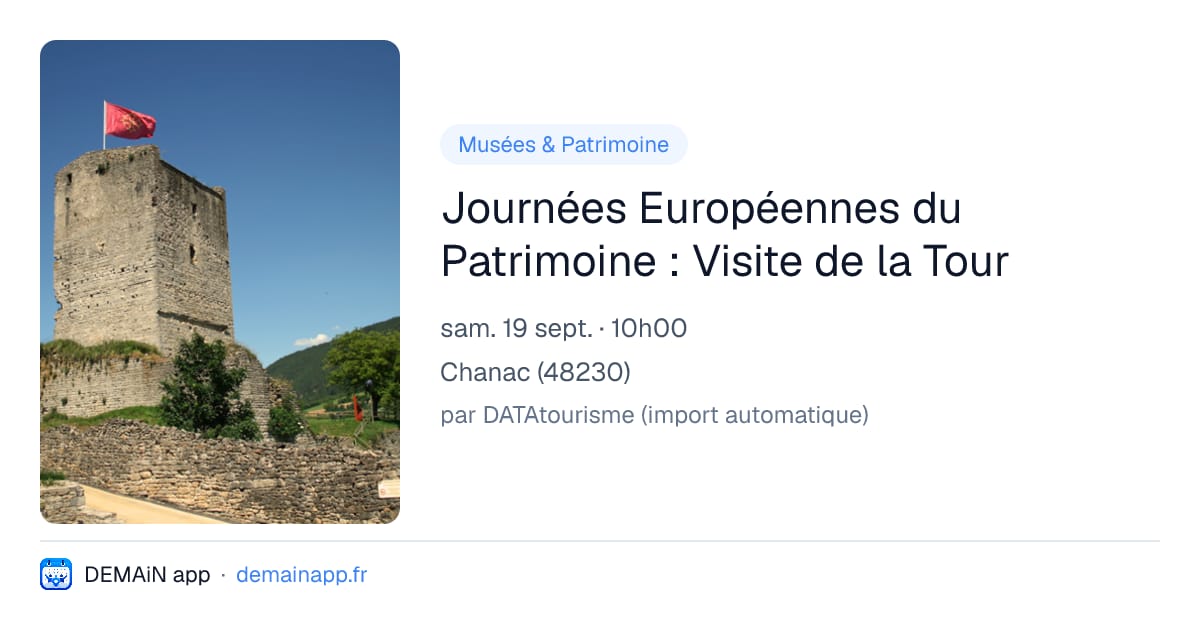 Journées Européennes du Patrimoine : Visite de la Tour — Chanac