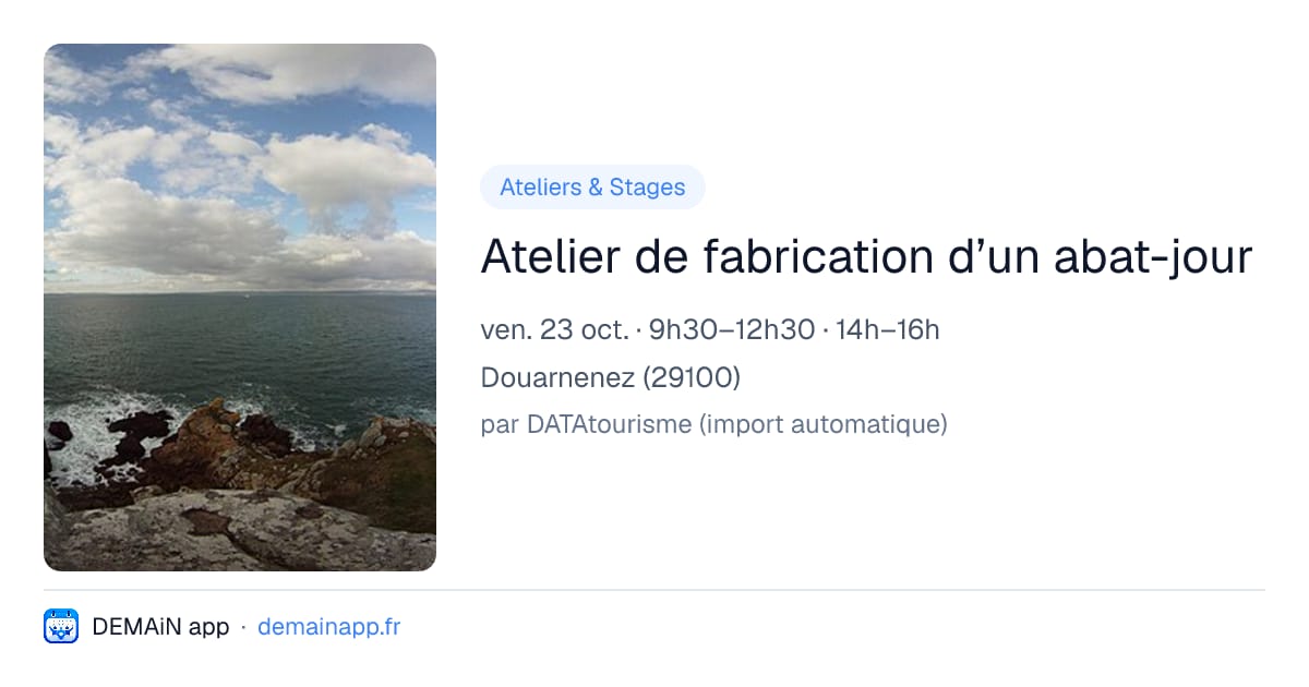 Atelier de fabrication d’un abat-jour — Douarnenez