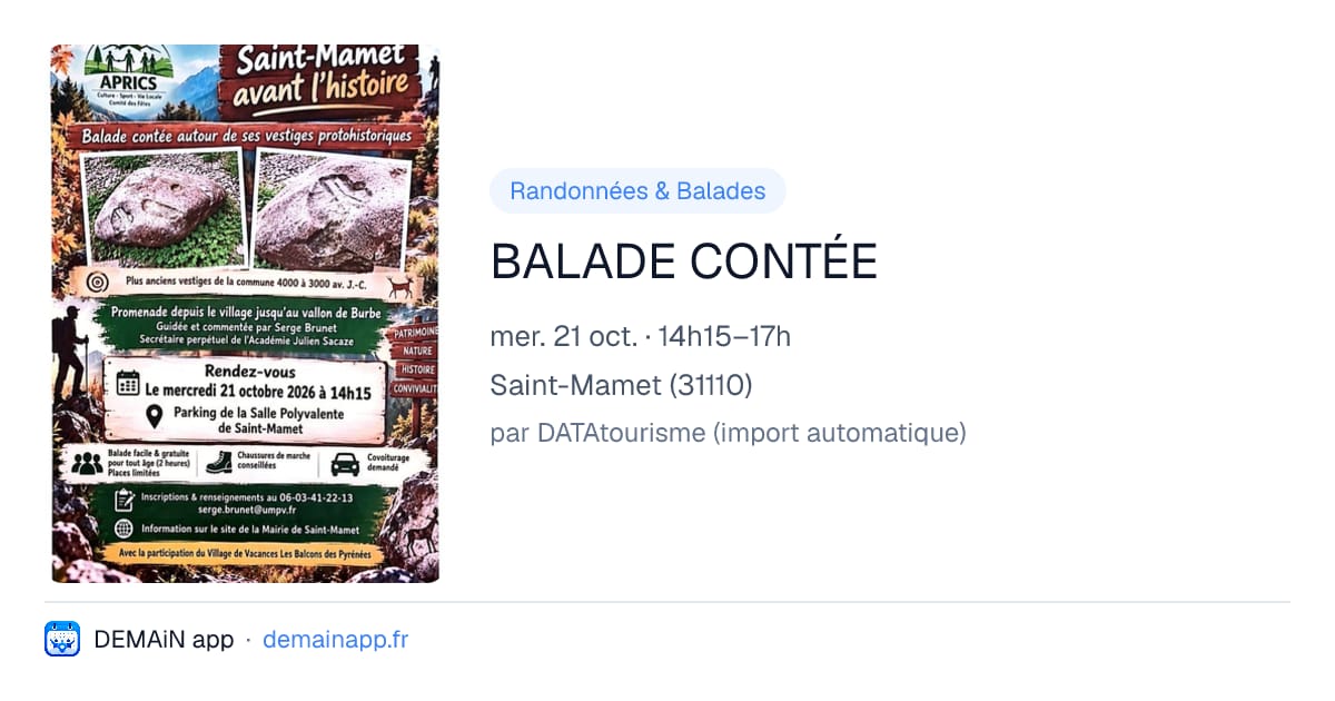 BALADE CONTÉE — Saint-Mamet
