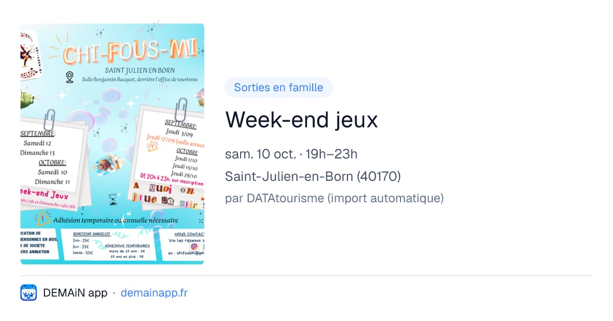 Week-end jeux — Saint-Julien-en-Born