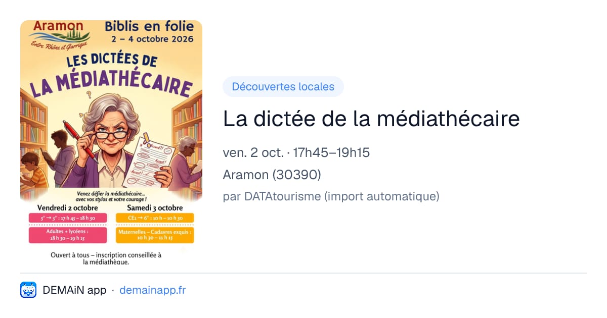 La dictée de la médiathécaire — Aramon