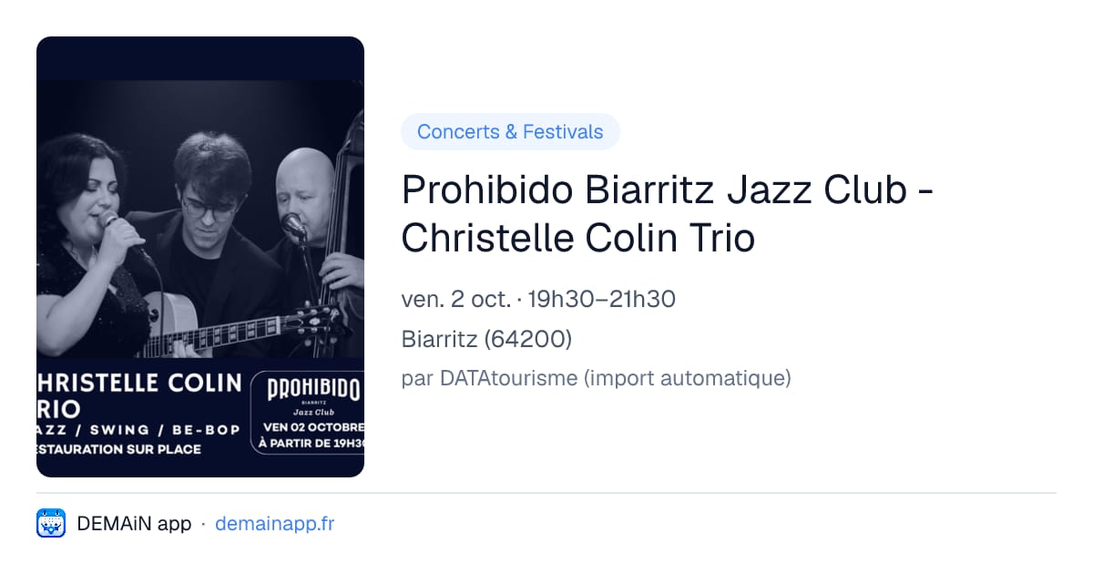 Prohibido Biarritz Jazz Club - Christelle Colin Trio — Biarritz