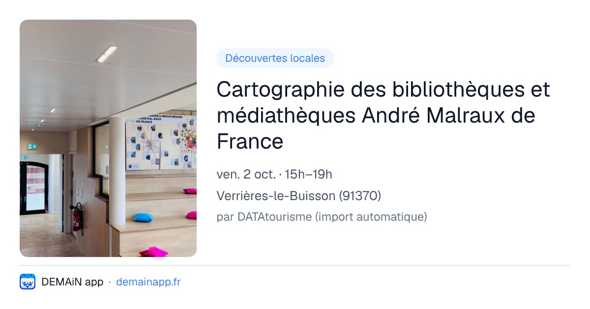 Cartographie des bibliothèques et médiathèques André Malraux de France — Verrières-le-Buisson