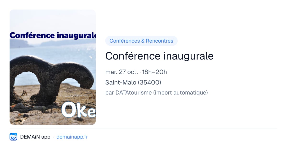 Conférence inaugurale — Saint-Malo