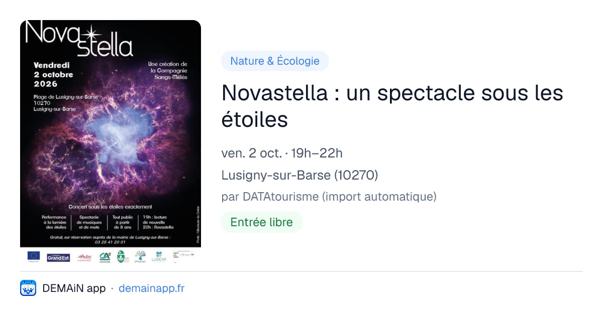 Novastella : un spectacle sous les étoiles — Lusigny-sur-Barse